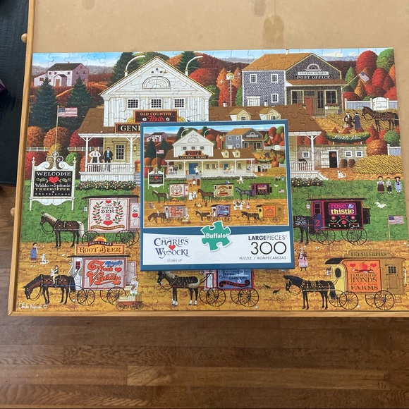 Like New!  Buffalo Games 300 Piece Puzzle: Charles Wysoki’s Storin’ Up - Picture 2 of 5